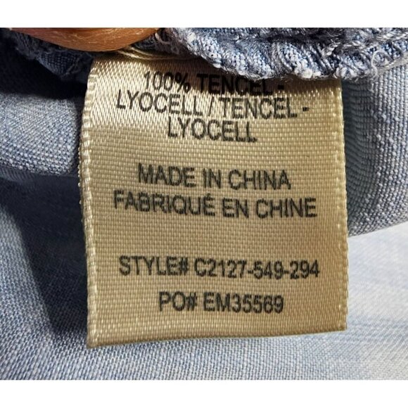 Anthropologie Cloth & Stone Womens S Chambray Two Tone Lyocell Button Up Shirt - Picture 9 of 9